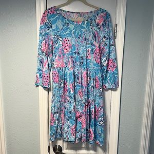 Lilly Pulitzer ladies 3/4 sleeve cotton midi dress